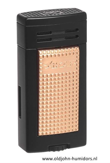XIKAR Ion Double Jetflame sigarenaansteker in black and rose met dubbele jetvlam, compact en stijlvol design- Art nr SAS57