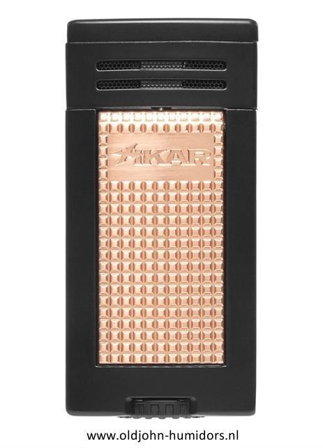 XIKAR Ion Double Jetflame sigarenaansteker in black and rose met dubbele jetvlam, compact en stijlvol design- Art nr SAS57