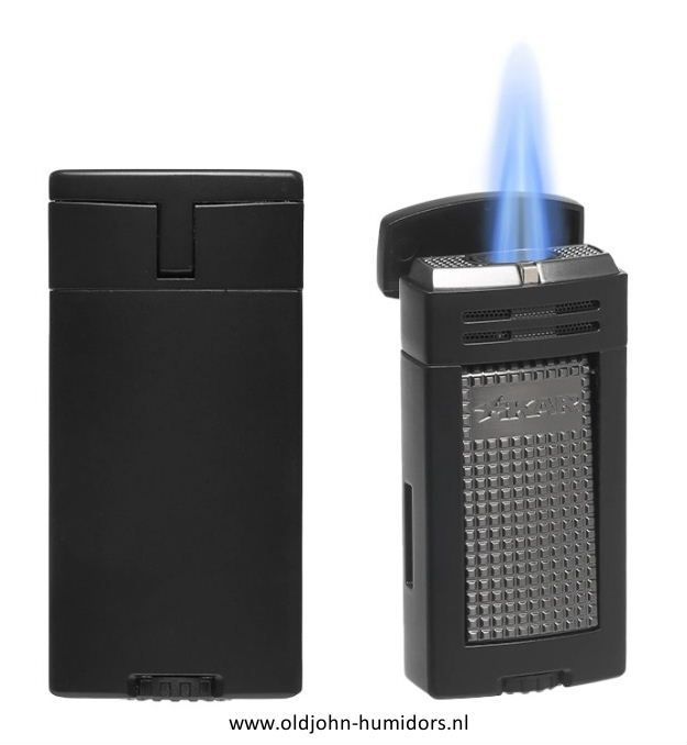 XIKAR Ion Double Jetflame sigarenaansteker in black met dubbele jetvlam, compact en stijlvol design- Art nr SAS58