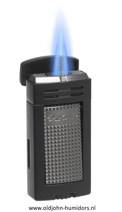 XIKAR Ion Double Jetflame sigarenaansteker in black met dubbele jetvlam, compact en stijlvol design- Art nr SAS58