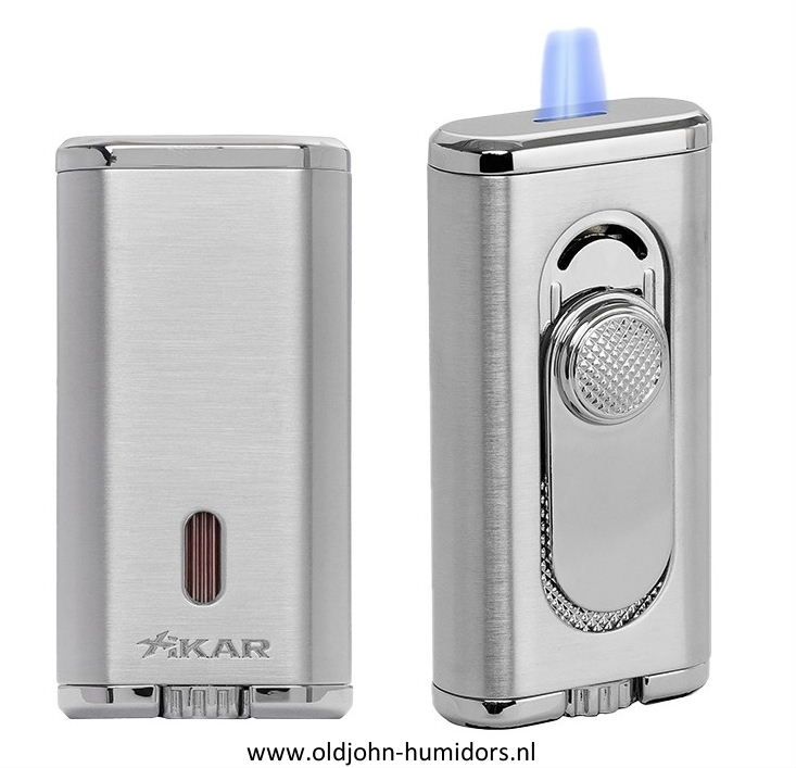 XIKAR Verano Flat Jetflame sigarenaansteker in  silver compact en stijlvol design- Art nr SAS60