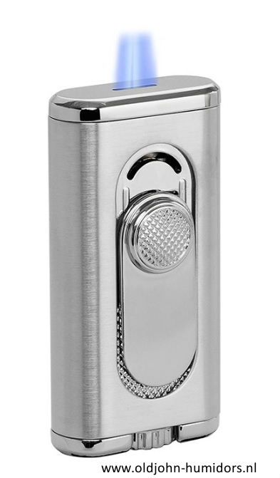 XIKAR Verano Flat Jetflame sigarenaansteker in  silver compact en stijlvol design- Art nr SAS60