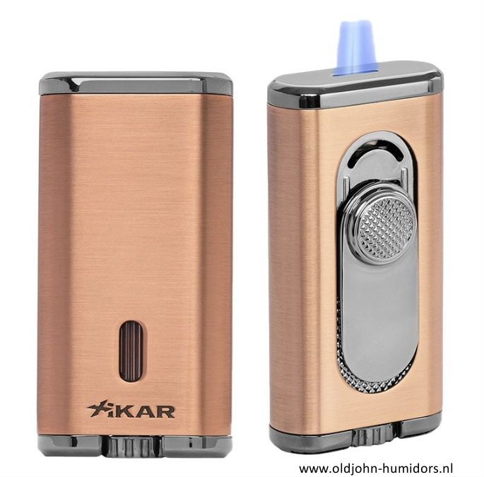 XIKAR Verano Flat Jetflame sigarenaansteker in vintage bronze compact en stijlvol design- Art nr SAS61