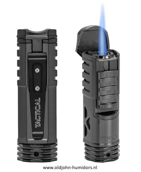 XIKAR Tactical Single Jetflame sigarenaansteker in Gunmetal compact en stijlvol design- Art nr SAS62