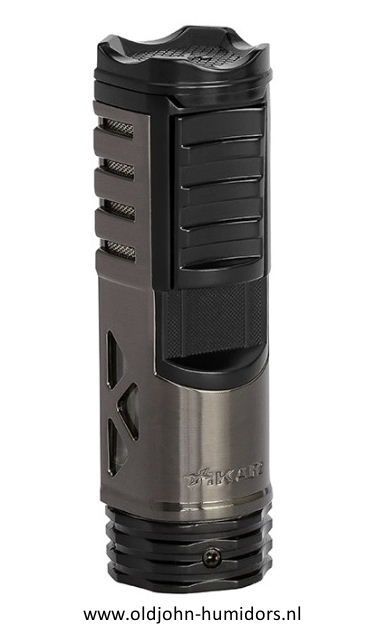 XIKAR Tactical Single Jetflame sigarenaansteker in  Gunmetal-Black compact en stijlvol design- Art nr SAS63