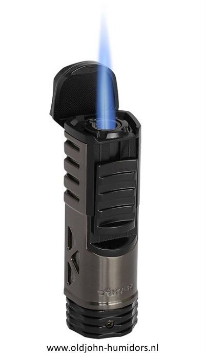 XIKAR Tactical Single Jetflame sigarenaansteker in  Gunmetal-Black compact en stijlvol design- Art nr SAS63