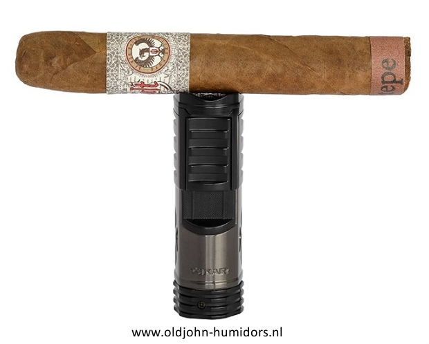 XIKAR Tactical Single Jetflame sigarenaansteker in  Gunmetal-Black compact en stijlvol design- Art nr SAS63