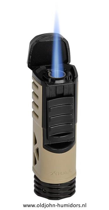 XIKAR Tactical Single Jetflame sigarenaansteker in Flat Dark Earth compact en stijlvol design- Art nr SAS64