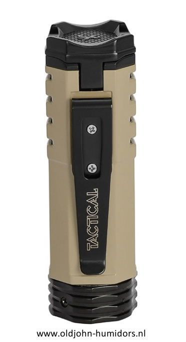 XIKAR Tactical Single Jetflame sigarenaansteker in Flat Dark Earth compact en stijlvol design- Art nr SAS64