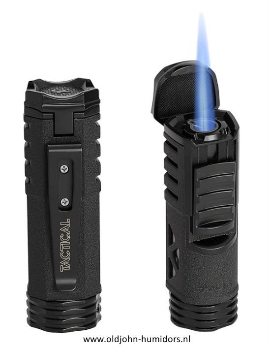 XIKAR Tactical Single Jetflame sigarenaansteker in  Black compact en stijlvol design- Art nr SAS65