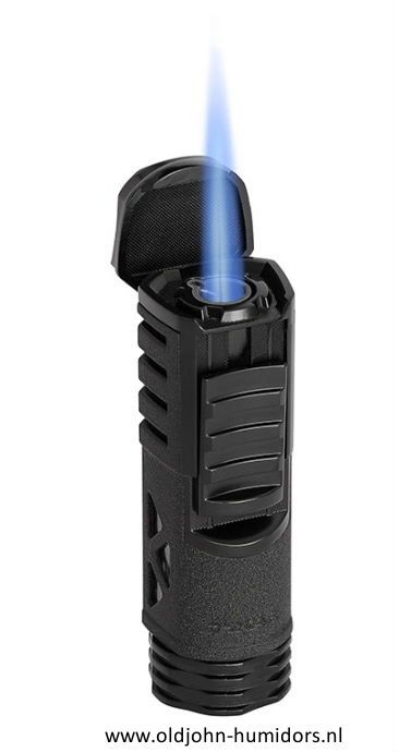 XIKAR Tactical Single Jetflame sigarenaansteker in  Black compact en stijlvol design- Art nr SAS65
