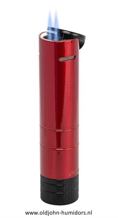 XIKAR Turrim Double JetFlame - sigarenaansteker in  Daytona Red  compact en stijlvol design- Art nr SAS66