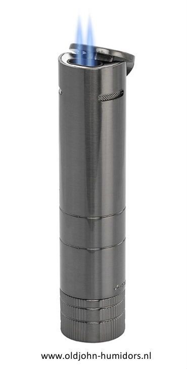 XIKAR Turrim Double JetFlame - sigarenaansteker in Gunmetal compact en stijlvol design- Art nr SAS67