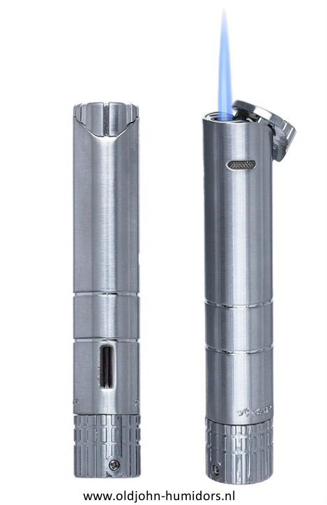XIKAR Turrim Double JetFlame - sigarenaansteker in Silver compact en stijlvol design- Art nr SAS69