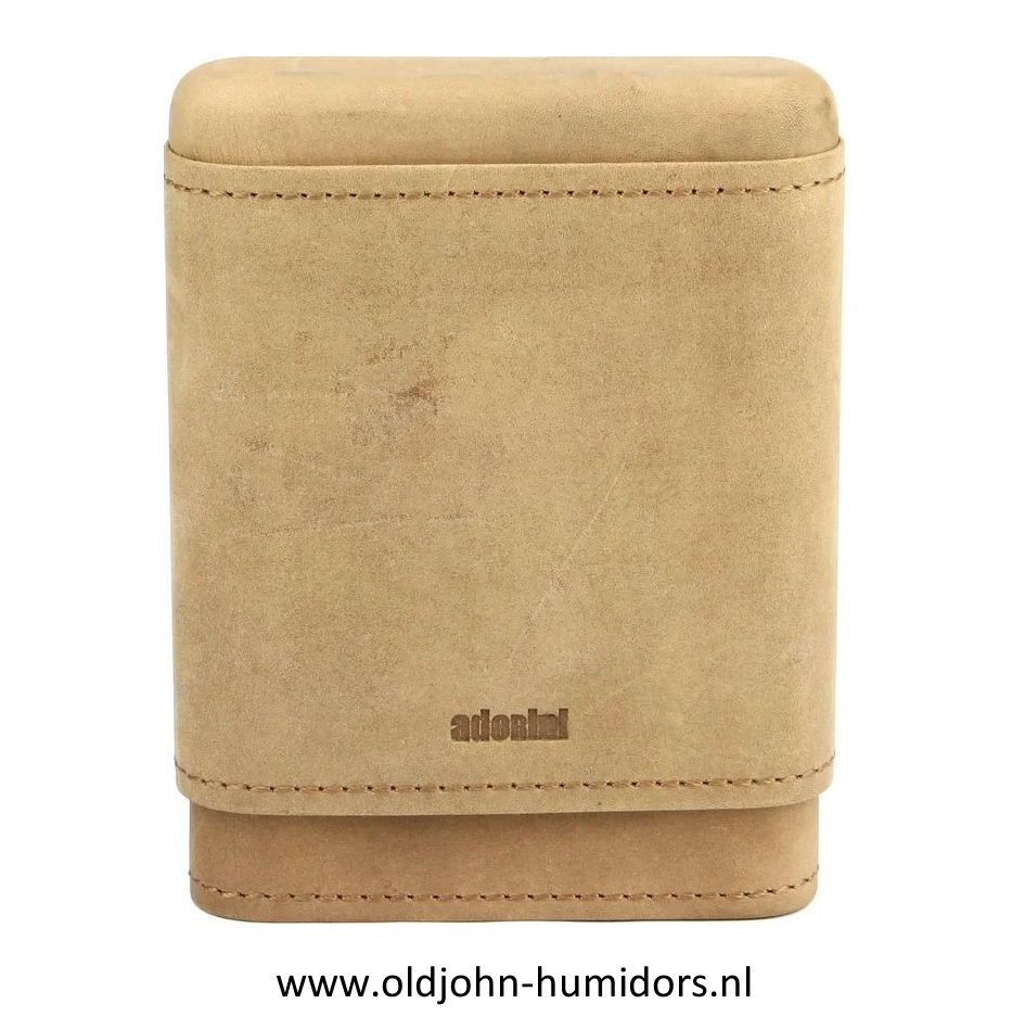 Adorini sigarenkoker bruin suede leer 3 tot 5 sigaren SK05