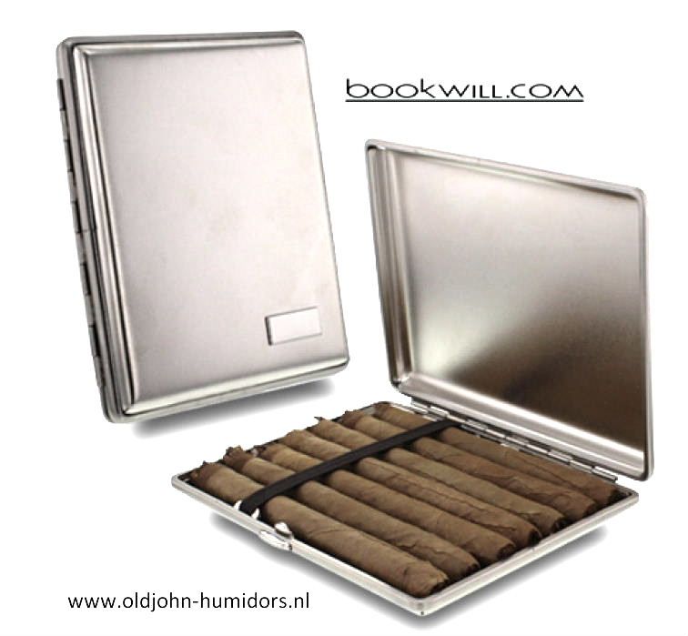 SK09 Bookwill sigarenkoker tbv 5 x Senoritas of Wilde Havanna  nikkelen zeer harde  koker verkoop via oldjohn-humidors.nl