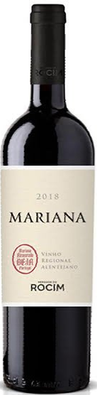 Bottle of Mariana red wine, with a beige label. It reads