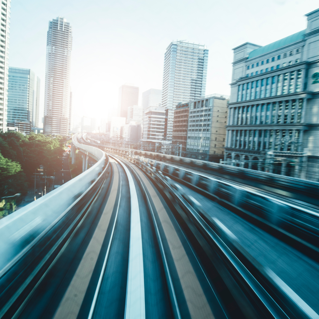 city view fast paced road