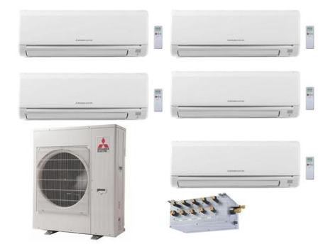 Mitsubishi 5 Zone Mini Split Ductless Heat Pump - Berry Mechanical Heating & Air Conditioning Service in Georgetown, MA