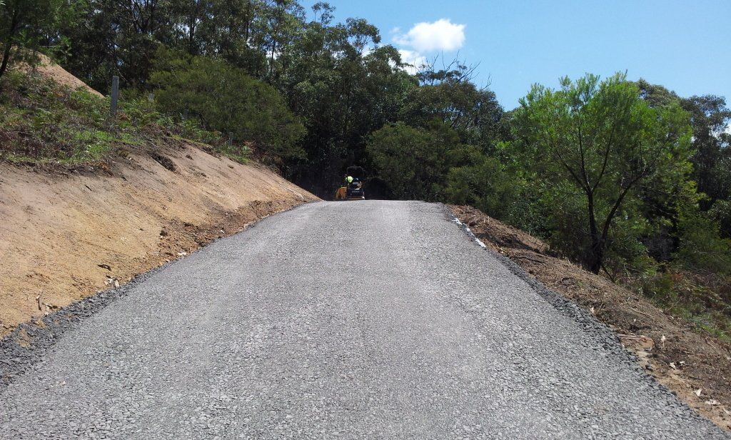 New Rural Driveway Cut Into Side of Mountain with Roadbase Pavement | Berry, NSW | CKB Civil Pty Ltd