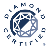 A diamond certified logo with a diamond in the center.