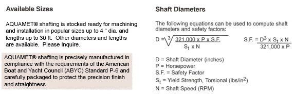 Sizes — Aquamet 19 in Clinton Township, MI Sizes — Aquamet 19 in Clinton Township, MI