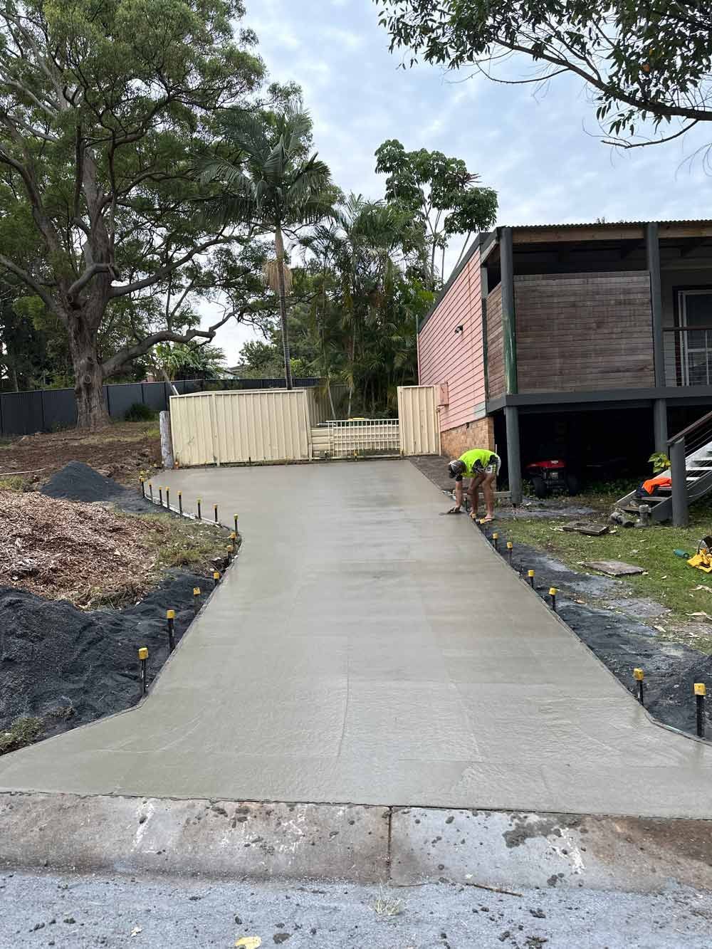 Residential driveways under construction — Concreter in Lennox Head NSW