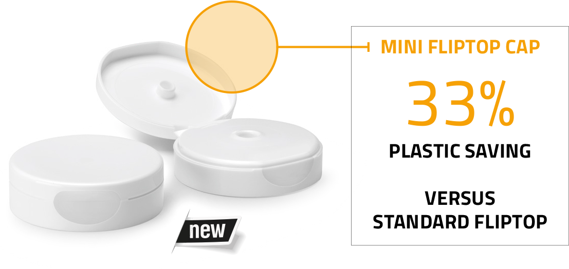 capsula flip top mini per tubetto in polietilene