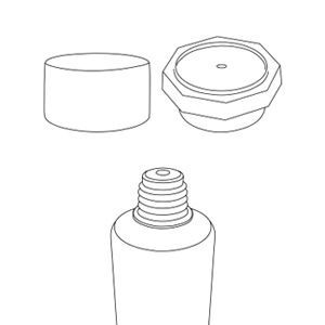 testa standard per tubetti laminato, plastica, coex e polietilene (PE) cosmetica e farmaceutica diametro 25 
Global Tube (AL)