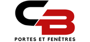 Un logo rouge et noir pour portes et fenêtres sur fond blanc.
