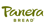 The panera bread logo is green and white on a white background.