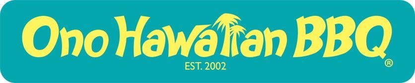 A blue and yellow logo for ono hawaiian bbq
