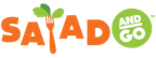 The logo for salad and go is orange and green