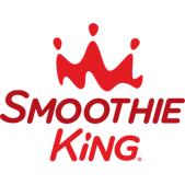 The logo for smoothie king has a red crown on it.