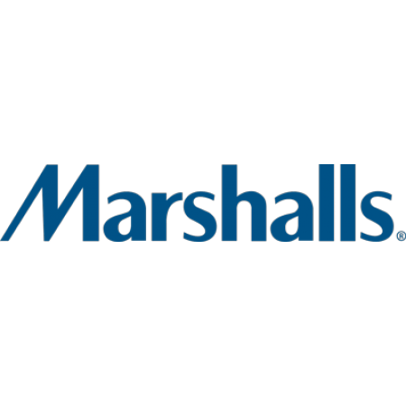 A blue marshalls logo on a white background