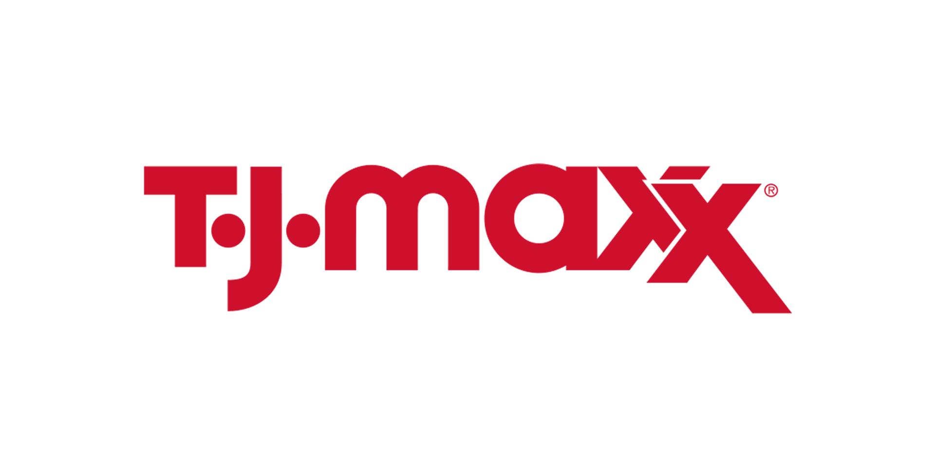 A red and white logo for t.j. maxx on a white background.