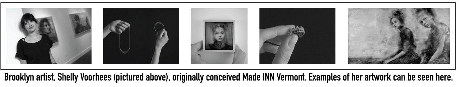 A collage of black and white photographs with the words
