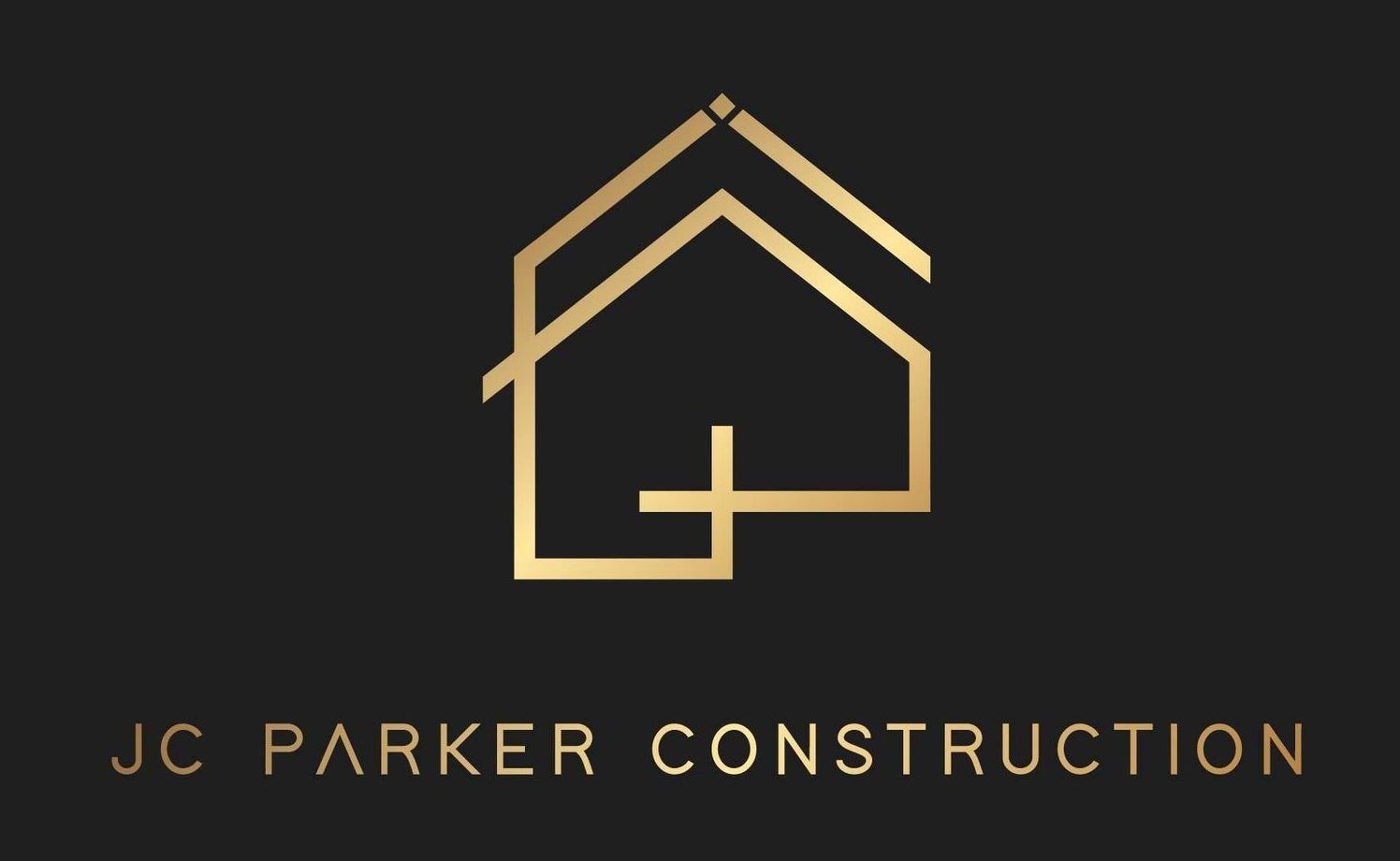 Gold geometric house logo over 
