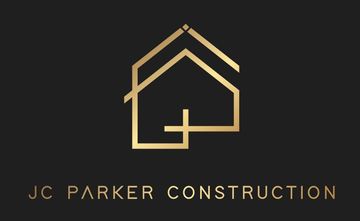 Gold geometric house logo over 