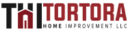 Logo for Tortora Home Improvement LLC featuring stylized black and red lettering with a house icon integrated into the T.