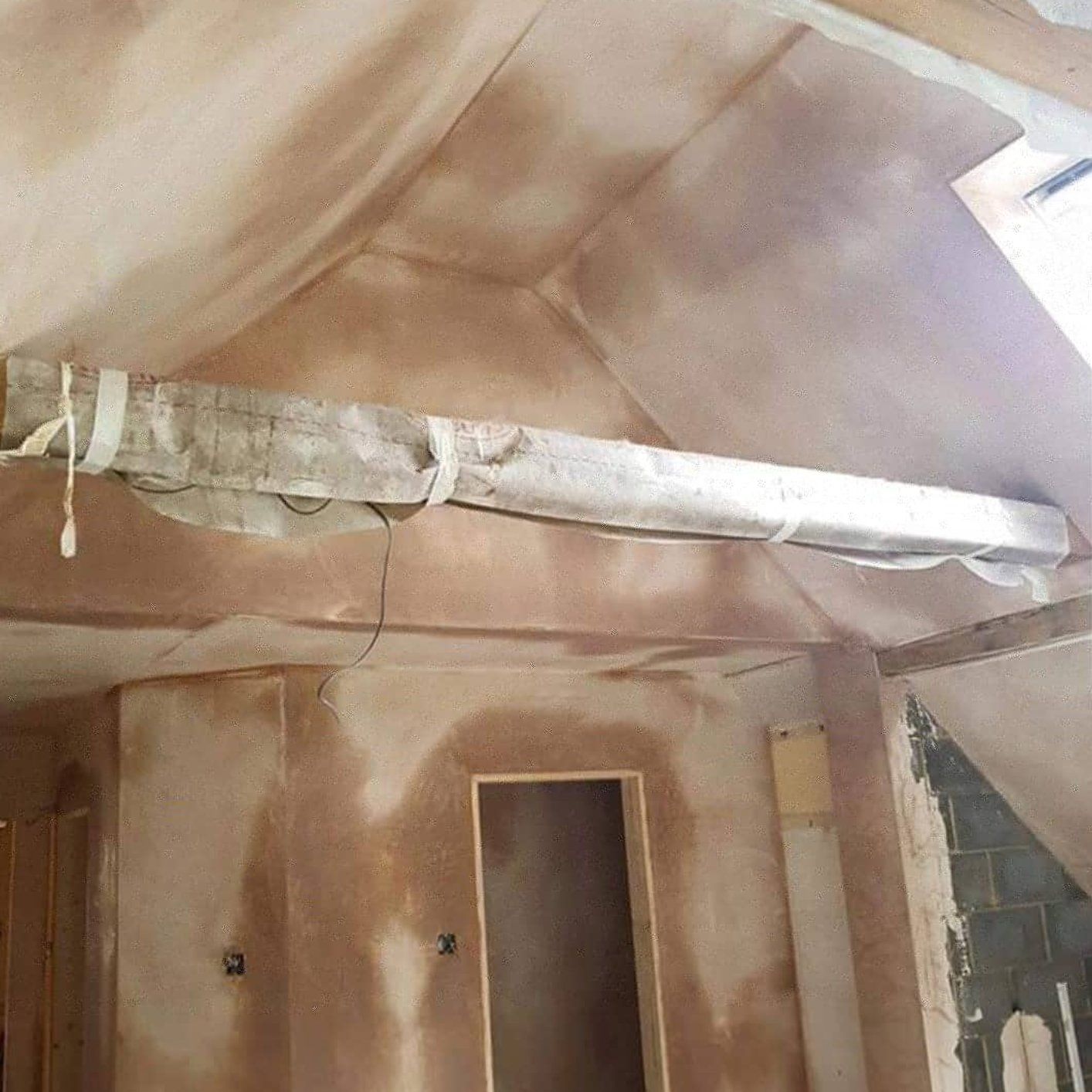 Interiors of a house where the walls need plastering