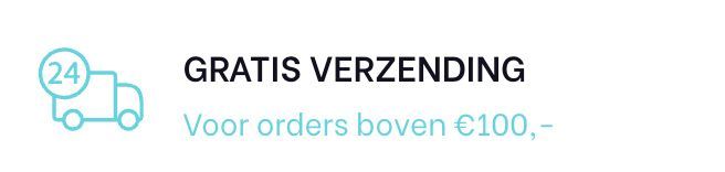 a sign that says gratis verzending voor orders boven € 100