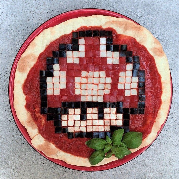 Pizza Mario Bros aux champignons ©Aurélie Briday 2018