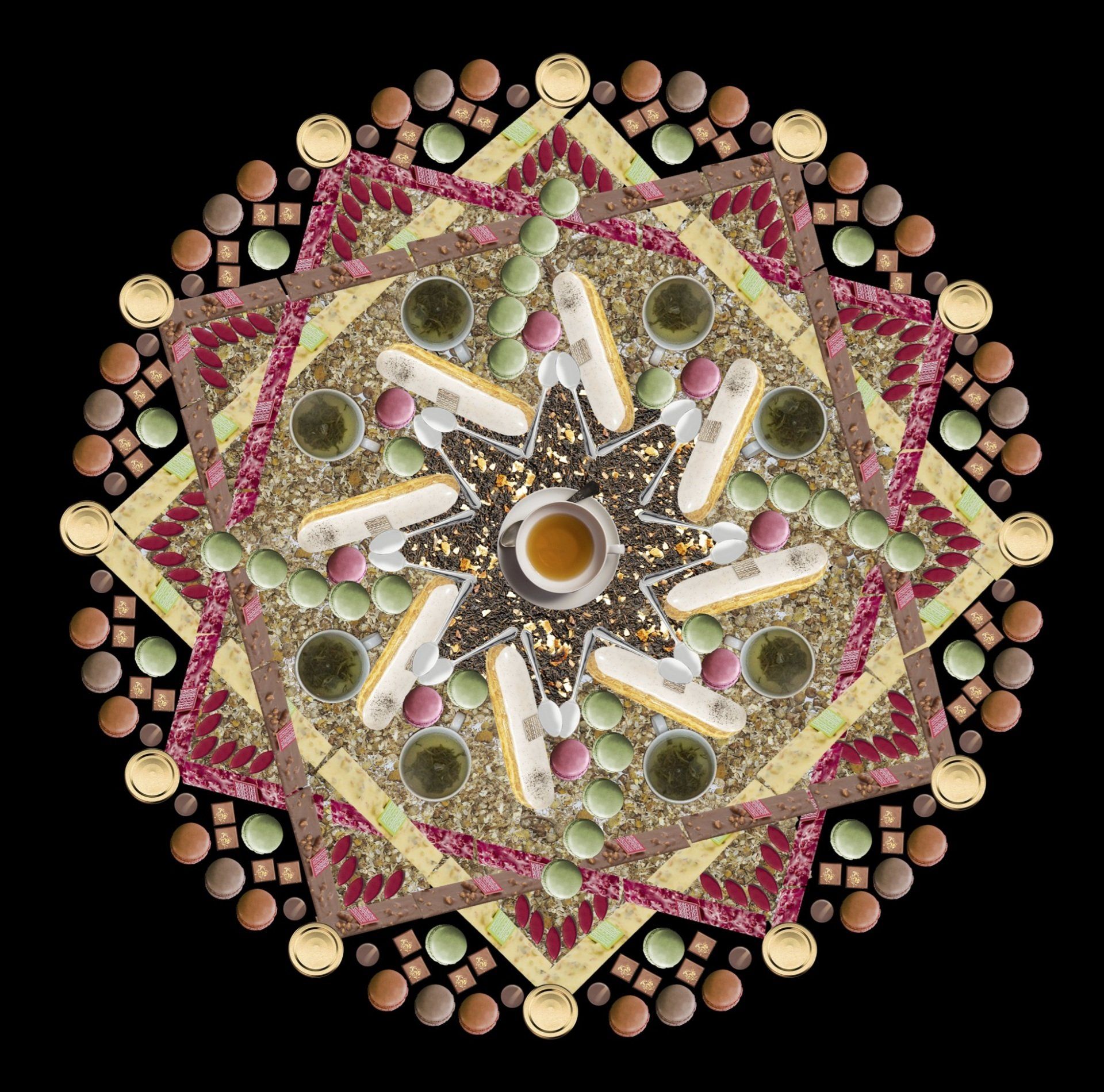 Composition sous forme de mandala gourmand