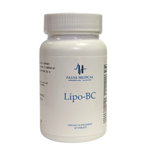 White supplement bottle labeled “Lipo-BC” with a gray cap and Fagron Medical logo