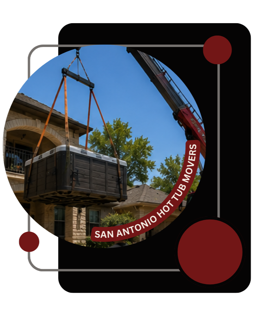 Spa relocation service handling heavy jacuzzi in San Antonio yard