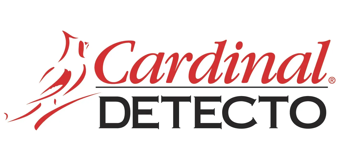 Cardinal Detecto logo with a stylized red bird icon and red "Cardinal" text above black "DETECTO."