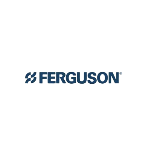 Ferguson logo: dark blue text with stylized checkmark.