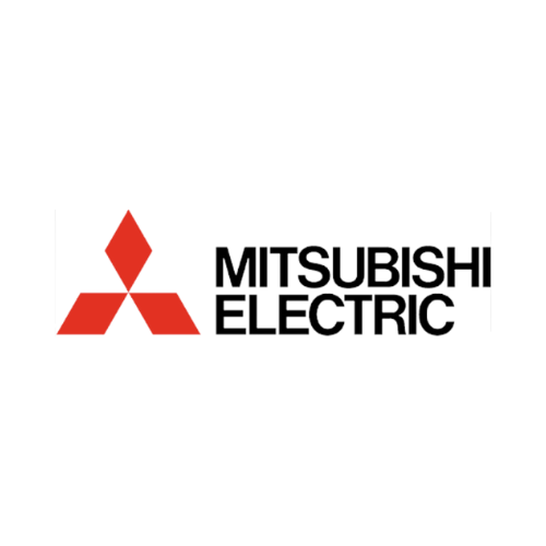 Red diamond logo of Mitsubishi Electric on white background. Black text next to it.