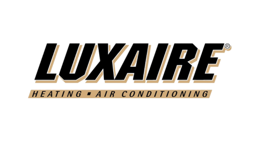 Luxaire logo with black text and tagline